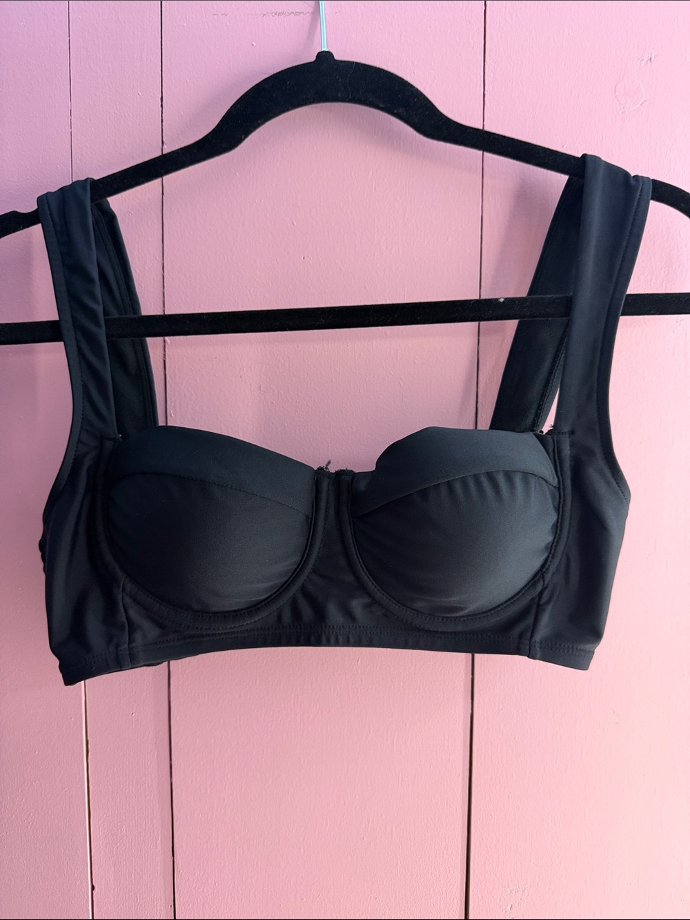 Time and Tru Black Padded Bikini Top